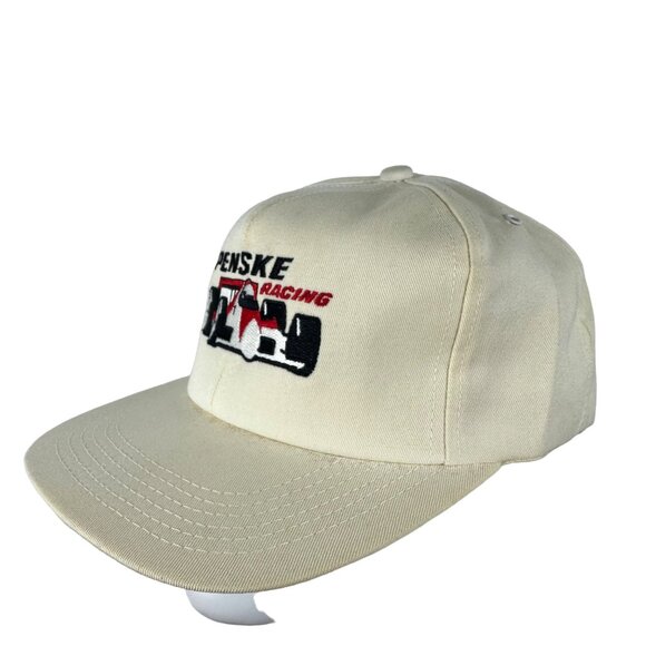 Vintage Snapback Baseball Hat Cap Penske Racing White Embroidered 90s - Picture 8 of 12